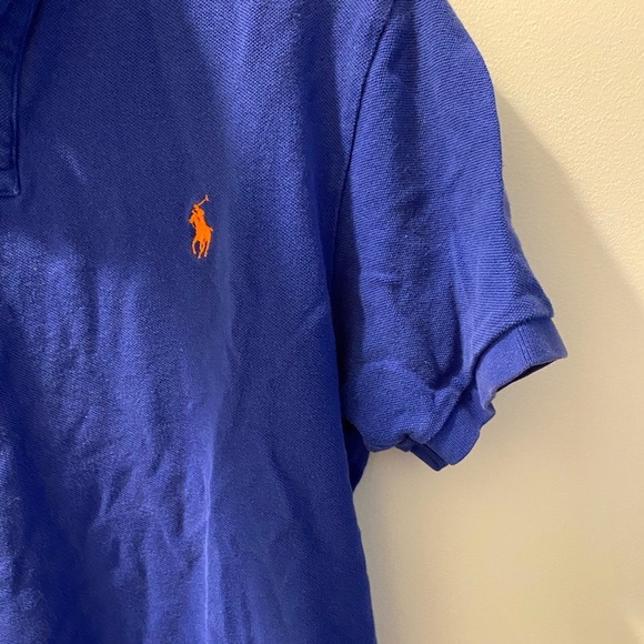 Blue Ralph Lauren Polo with Orange logo - L - Picture 5 of 6